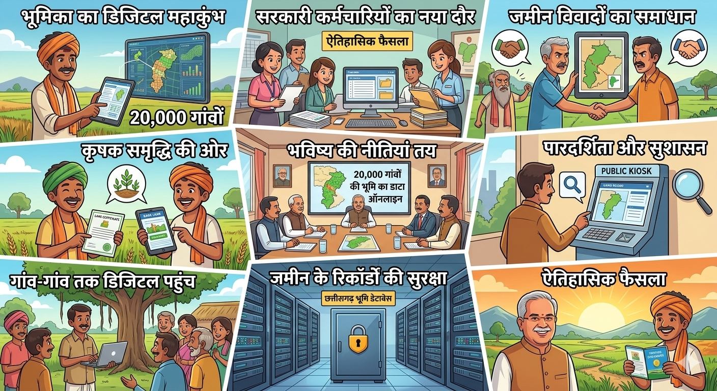 20 हजार गांवों की भूमि का डाटा ऑनलाइन छत्तीसगढ़ सरकार का ऐतिहासिक फैसला