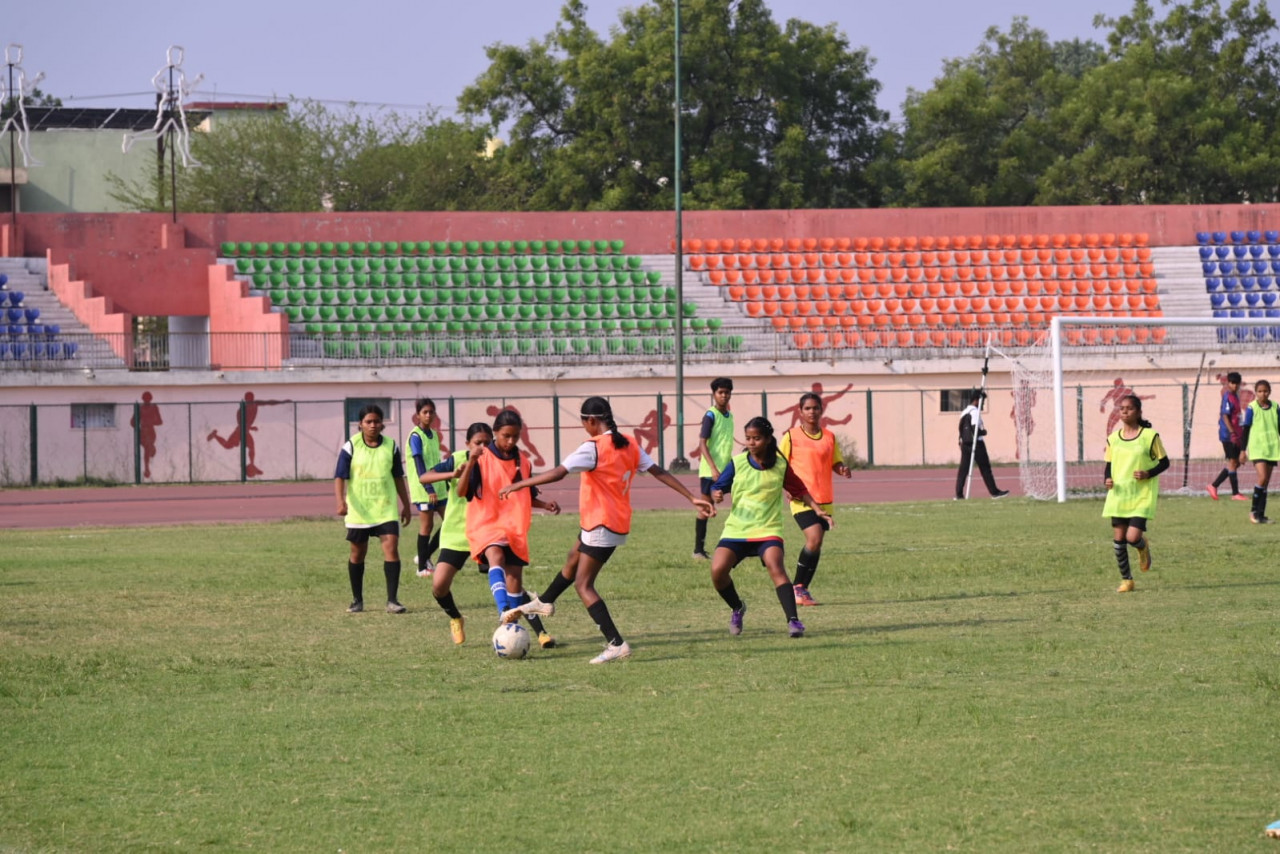 खेल अकादमी में प्रवेश के लिए खिलाड़ियों के खेल कौशल का किया गया परीक्षण
